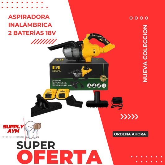 ASPIRADORA INALÁMBRICA 2 BATERÍAS 18V