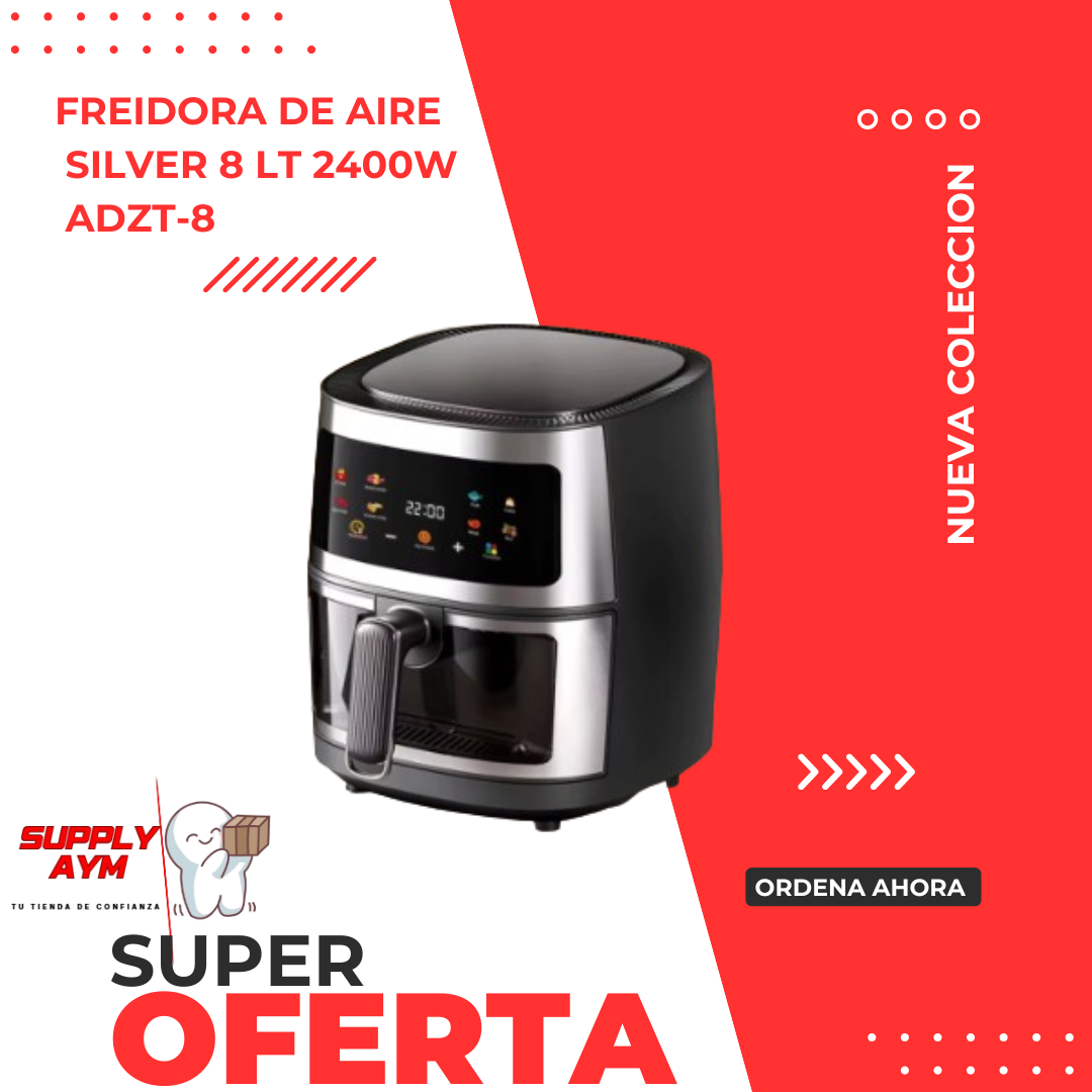 FREIDORA DE AIRE SILVER 8 LT 2400W ADZT-8